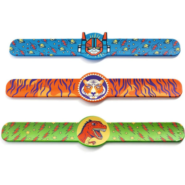 Djeco Slap Bracelets - Dino, Tiger, Super Hero