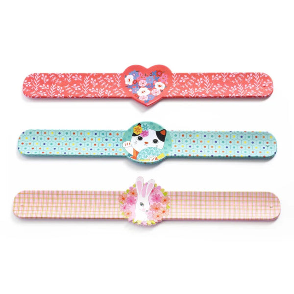Djeco Slap Bracelets - Heart, Rabbit, Cat