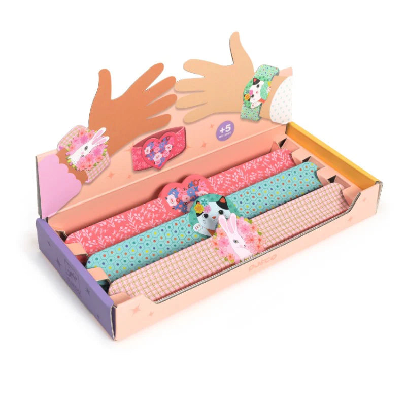 Djeco Slap Bracelets - Heart, Rabbit, Cat
