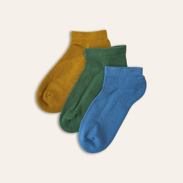 3pk Kids Cotton Cushioned Sport Trainer Socks - Multi