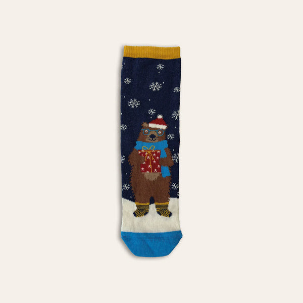 Kids Cotton Christmas Bear Sock
