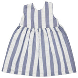 Pigeon Cross-back dress (seersucker wide stripe) - indigo