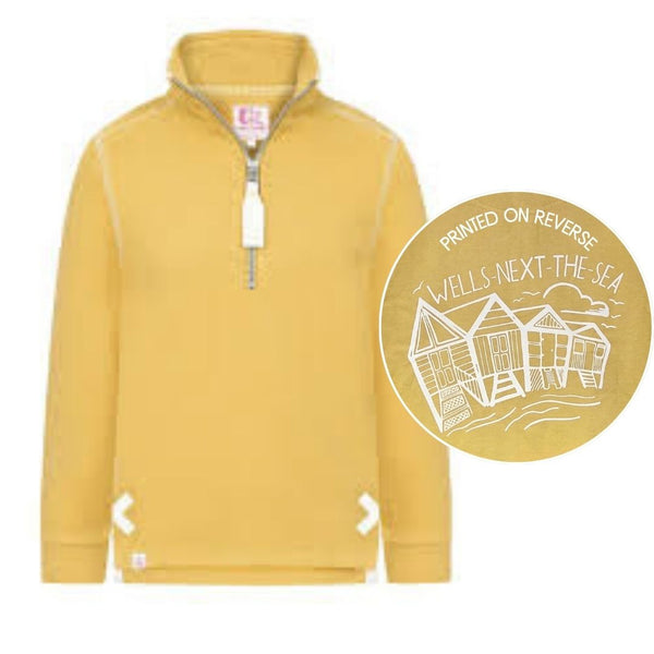 Children's Heather/Beach Hut Lazy Jacks Wells-Next-the-Sea Printed 1/4 Zip Sweatshirt