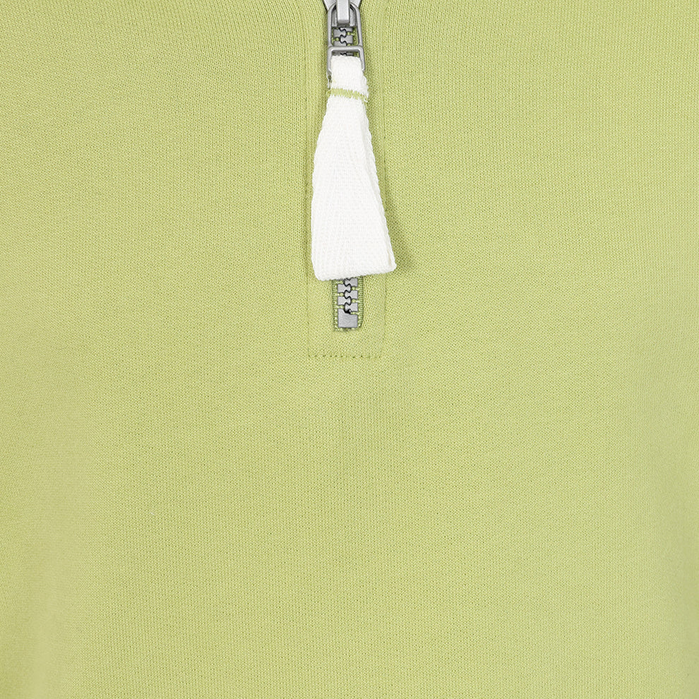 Children's Pistachio/Beach Hut Lazy Jacks Wells-Next-the-Sea Printed 1/4 Zip Sweatshirt