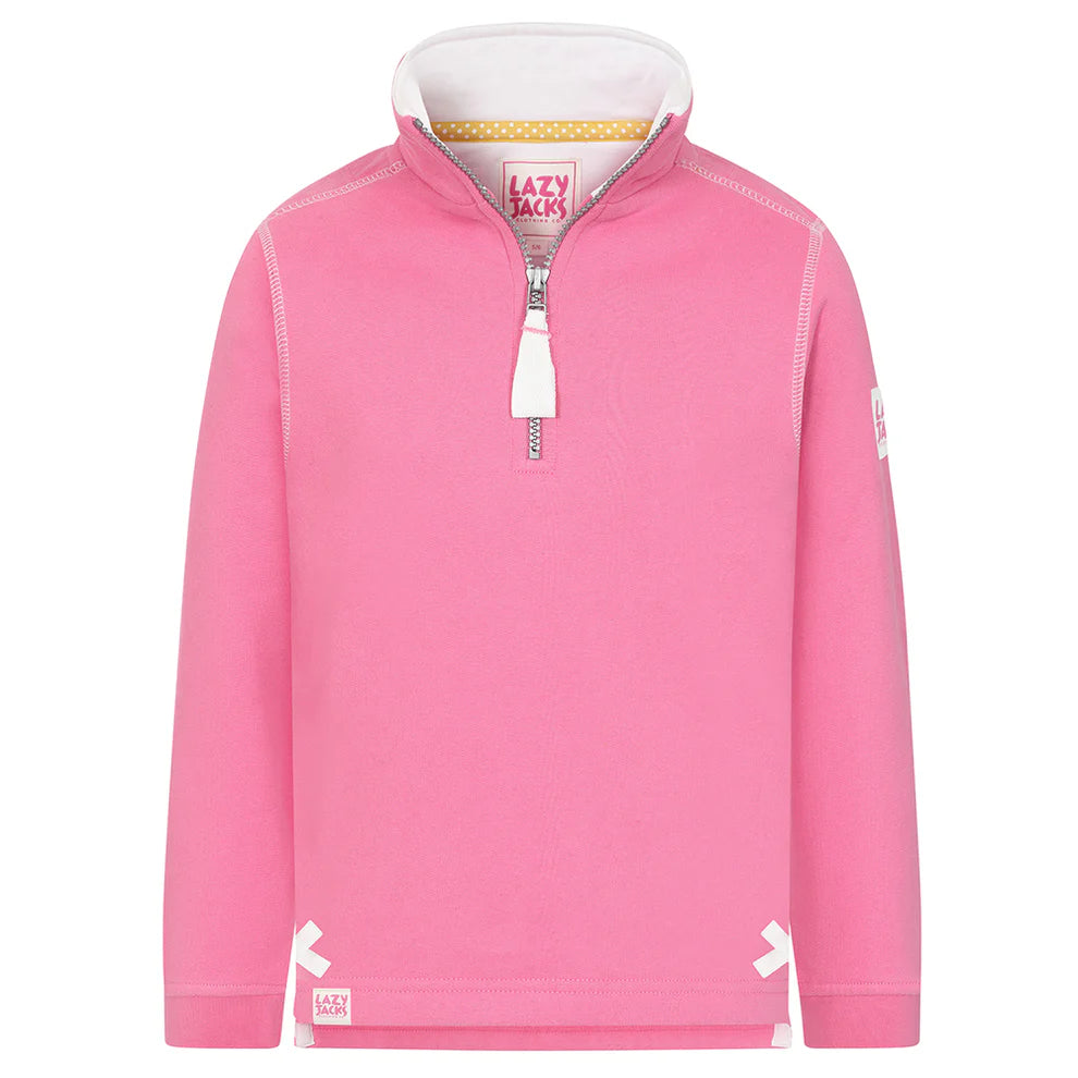 Children's Salmon/Sign Post Lazy Jacks Wells-Next-the-Sea Printed 1/4 Zip Sweatshirt