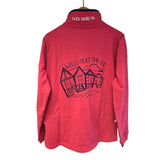 Ladies Cherry/Beach Hut Lazy Jacks Wells-Next-the-Sea Printed 1/4 Zip Sweatshirt