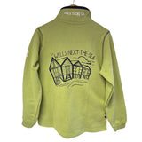 Ladies Pistachio/Beach Huts Lazy Jacks Wells-Next-the-Sea Printed 1/4 Zip Sweatshirt