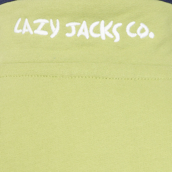 Lazy Jacks Ladies Wells-Next-the-Sea Printed 1/4 Zip Sweatshirt - Pistachio/Sign Post