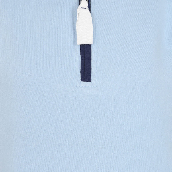 Ladies Sky/Beach Huts Lazy Jacks Wells-Next-the-Sea Printed 1/4 Zip Sweatshirt