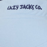 Lazy Jacks Ladies Wells-Next-the-Sea Printed 1/4 Zip Sweatshirt - Sky/Sign Post