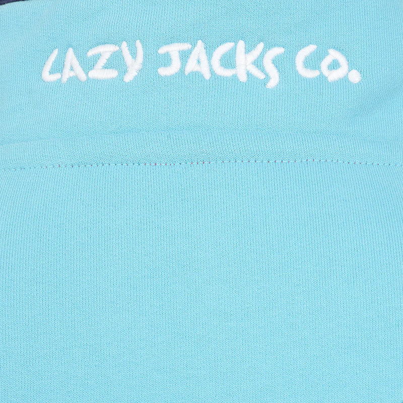 Lazy Jacks Ladies Wells-Next-the-Sea Printed 1/4 Zip Sweatshirt - Spearmint/Sign Post