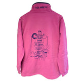 Ladies Raspberry/Sign Post Lazy Jacks Wells-Next-the-Sea Printed 1/4 Zip Sweatshirt