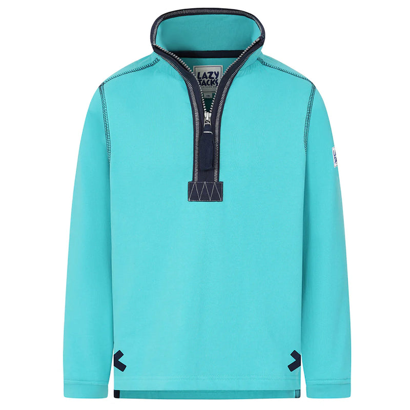 Lazy Jacks Children's Wells-Next-the-Sea Printed 1/4 Zip Sweatshirt - Aquarius