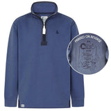 Men's Denim/Sign Post Lazy Jacks Wells-Next-the-Sea Printed 1/4 Zip Sweatshirt