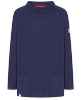 Ladies Twilight/Beach Hut Lazy Jacks Wells-Next-the-Sea Printed Roll Neck Sweatshirt