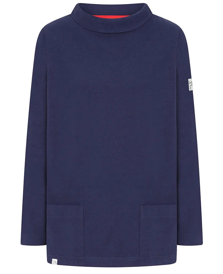 Ladies Twilight/Beach Hut Lazy Jacks Wells-Next-the-Sea Printed Roll Neck Sweatshirt