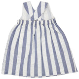 Pigeon Cross-back dress (seersucker wide stripe) - indigo
