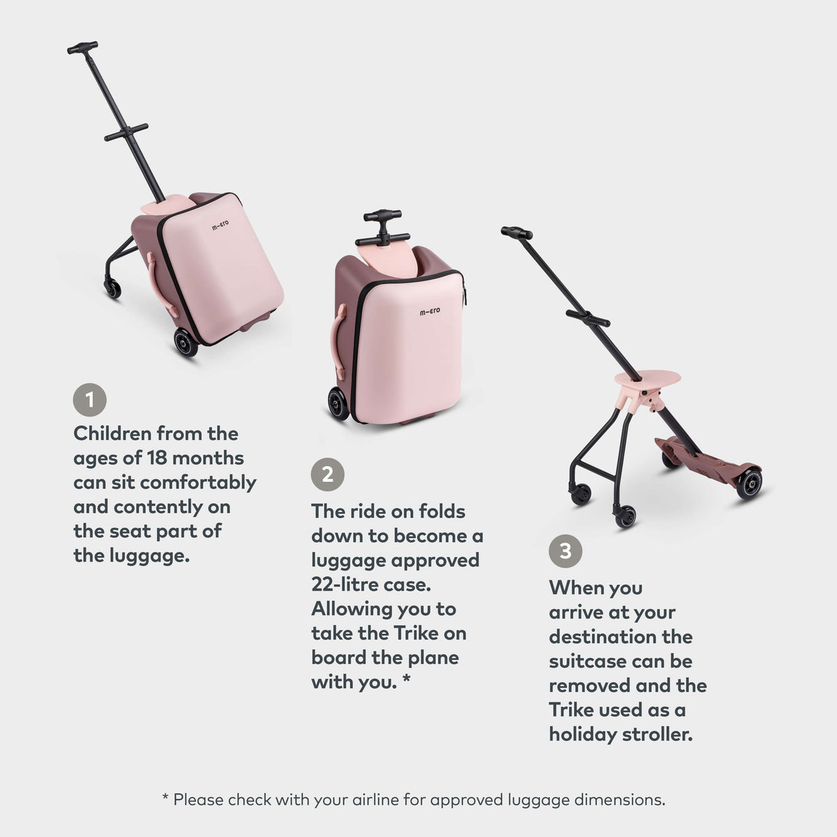 Eazy Ride On Luggage: Pink