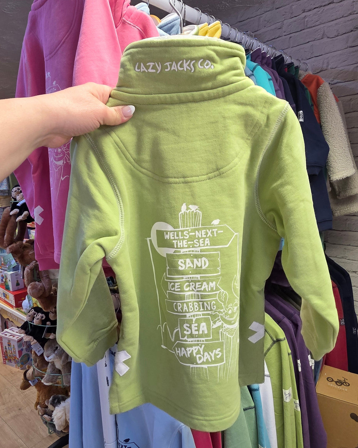 Lazy Jacks Wells-next-the-sea Printed Sweater Pistachio