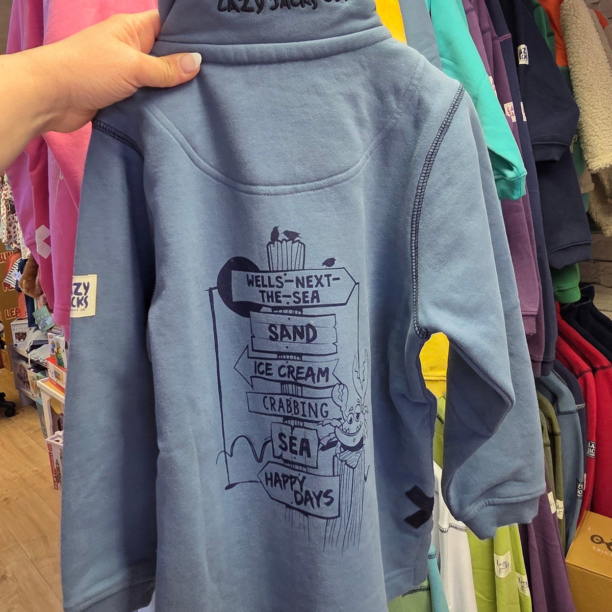 Lazy Jacks Wells-next-the-sea sweater in Airforce blue