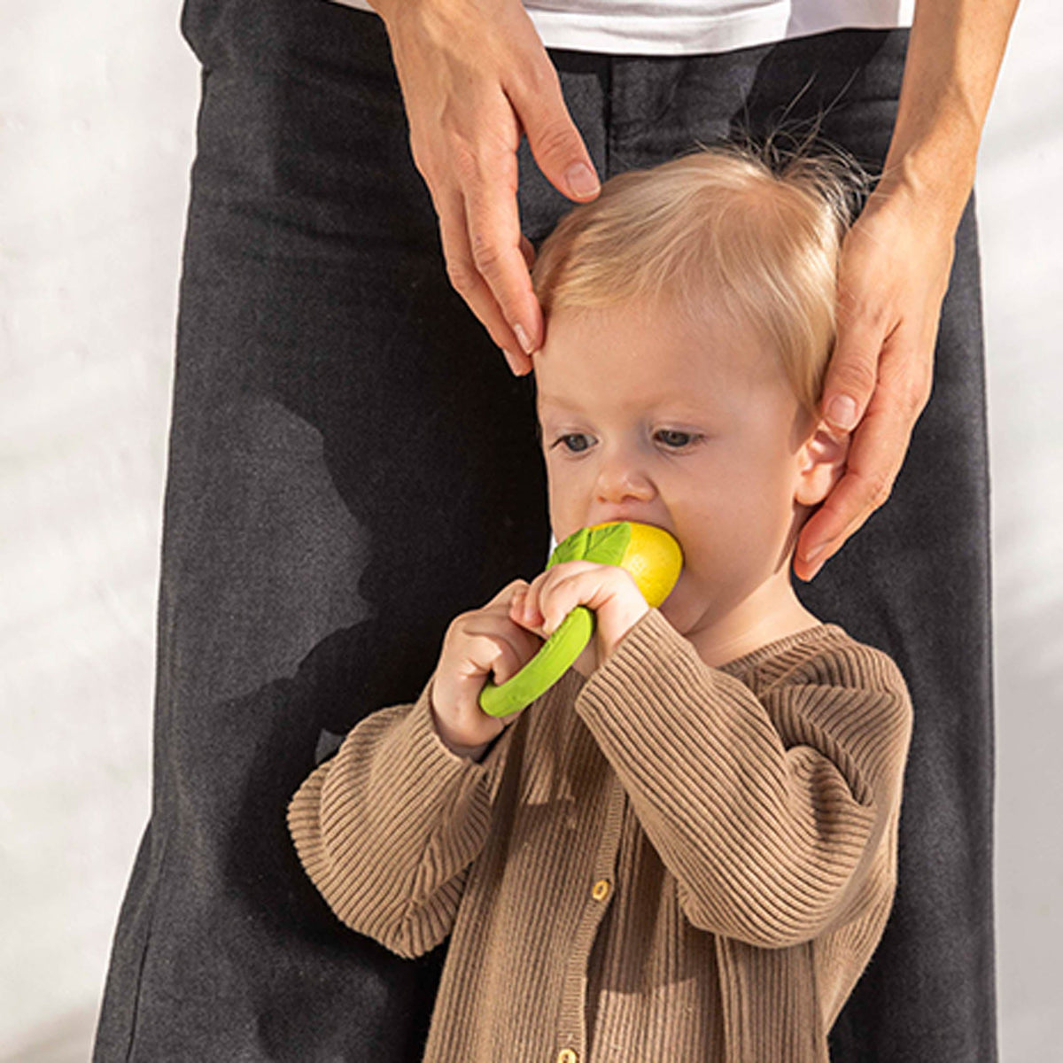Oli & Carol Lemon Natural Rubber Baby Rattle & Teether