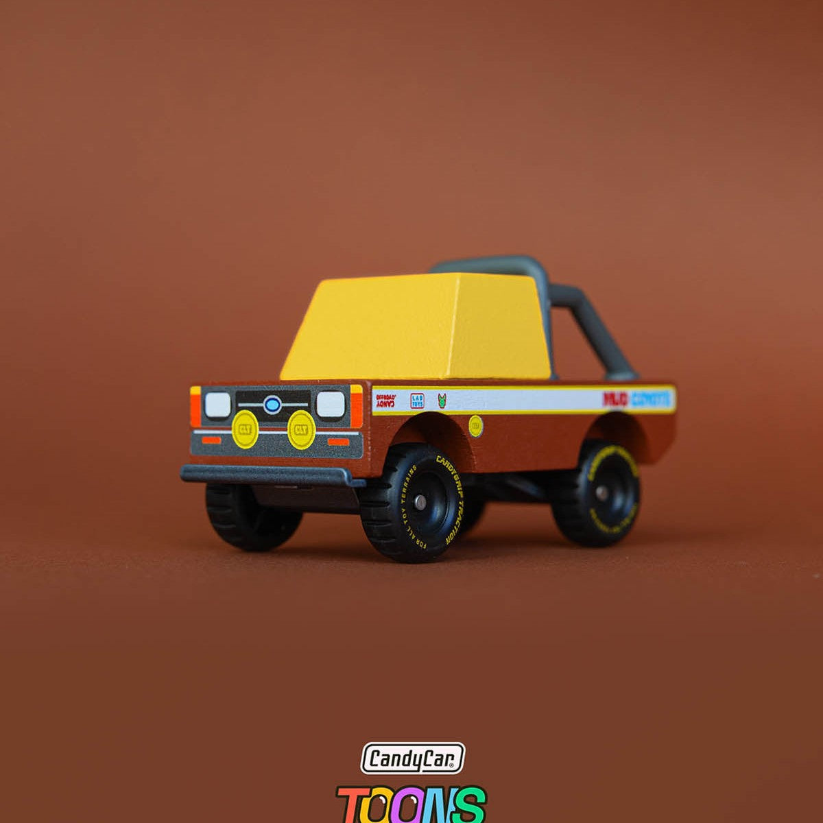 Candylab TOONS Wooden Diecast Car Mud Coyote Truck