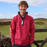 Men's Rouge/Wheel Lazy Jacks Wells-Next-the-Sea Printed 1/4 Zip Sweatshirt