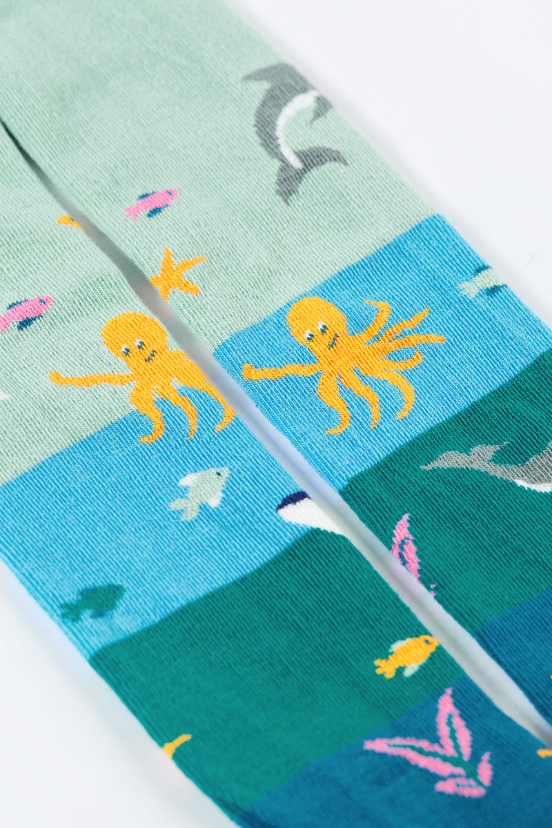 Frugi Little Norah Tights - Tropical Sea/Underwater