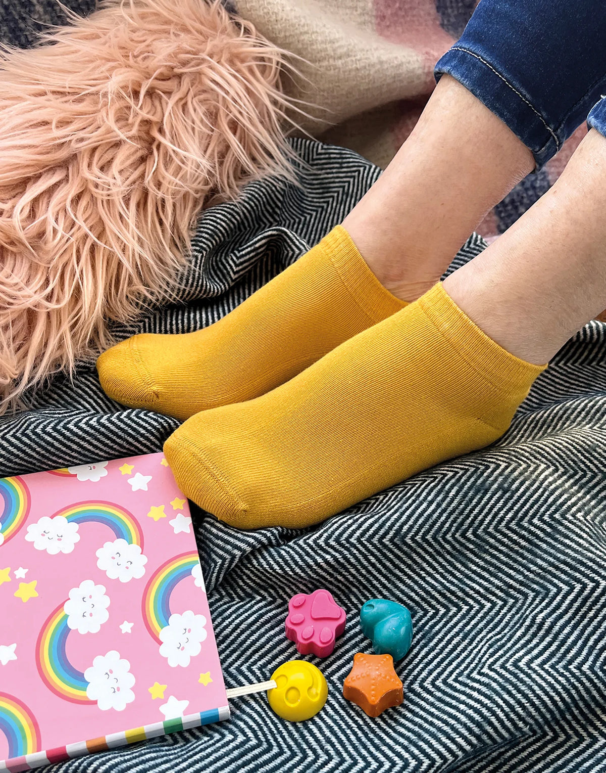 6pk Kids Cotton Cushioned Sport Trainer Socks - Multi