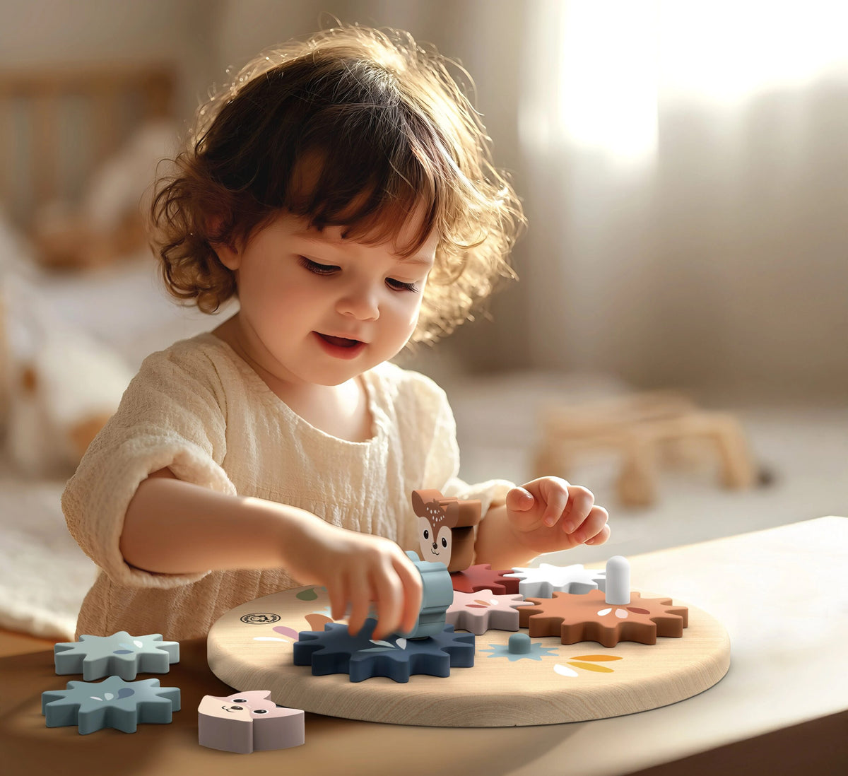 Speedy Monkey Wooden Gear Toy