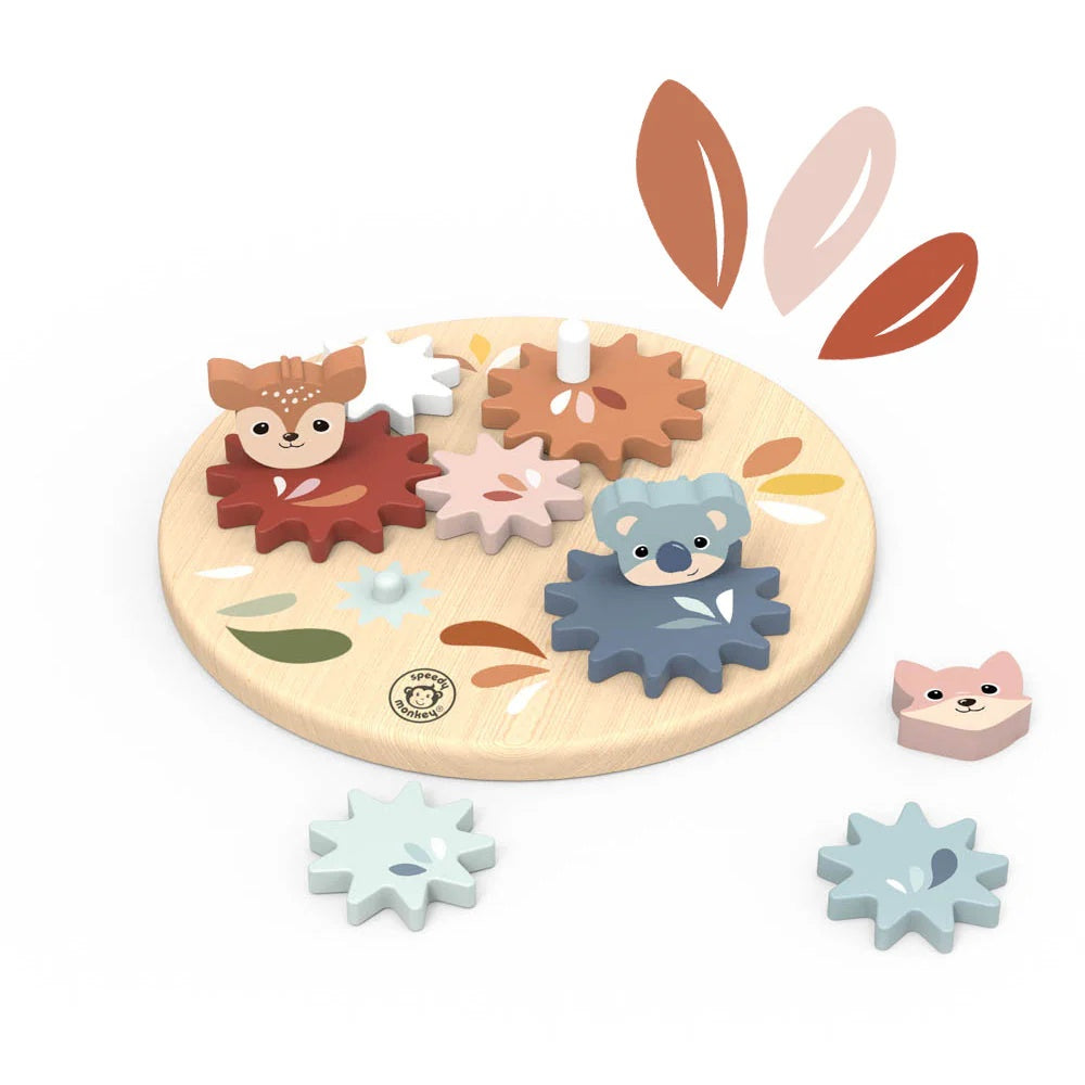 Speedy Monkey Wooden Gear Toy