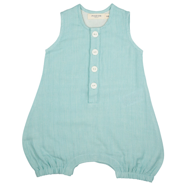 Pigeon Organics Baby all-in-one (muslin), turquoise