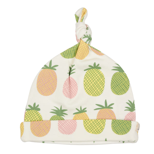 Pigeon Organics Knotted hat (AOP), pineapples