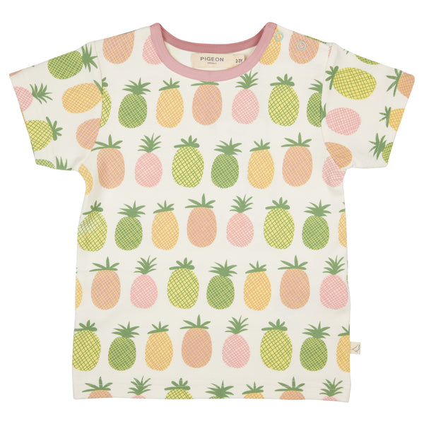 Pigeon Organics Short sleeve T-shirt (AOP), pineapples