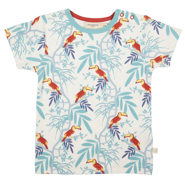 Pigeon Organics Short sleeve T-shirt (AOP), toucans - orange