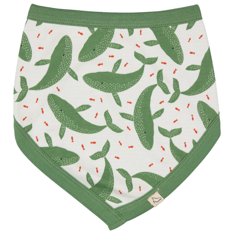 Pigeon Organics Bib (AOP), whales