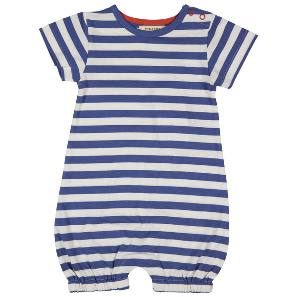 Pigeon Breton playsuit - dusty blue/white