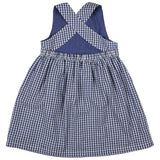 Pigeon Cross-back dress (seersucker check) - dusty blue
