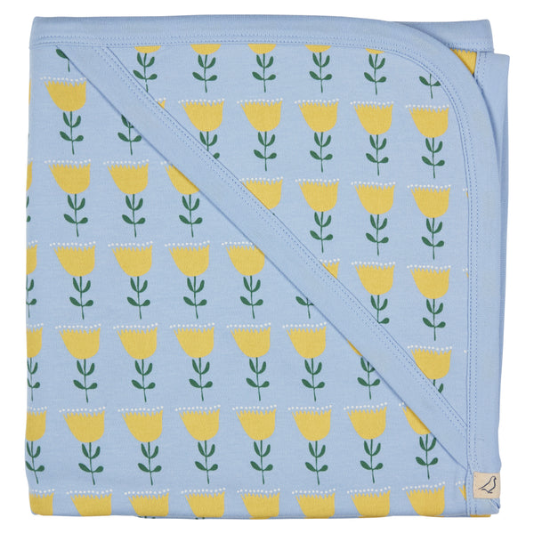 Pigeon Organics Hooded blanket, tulip