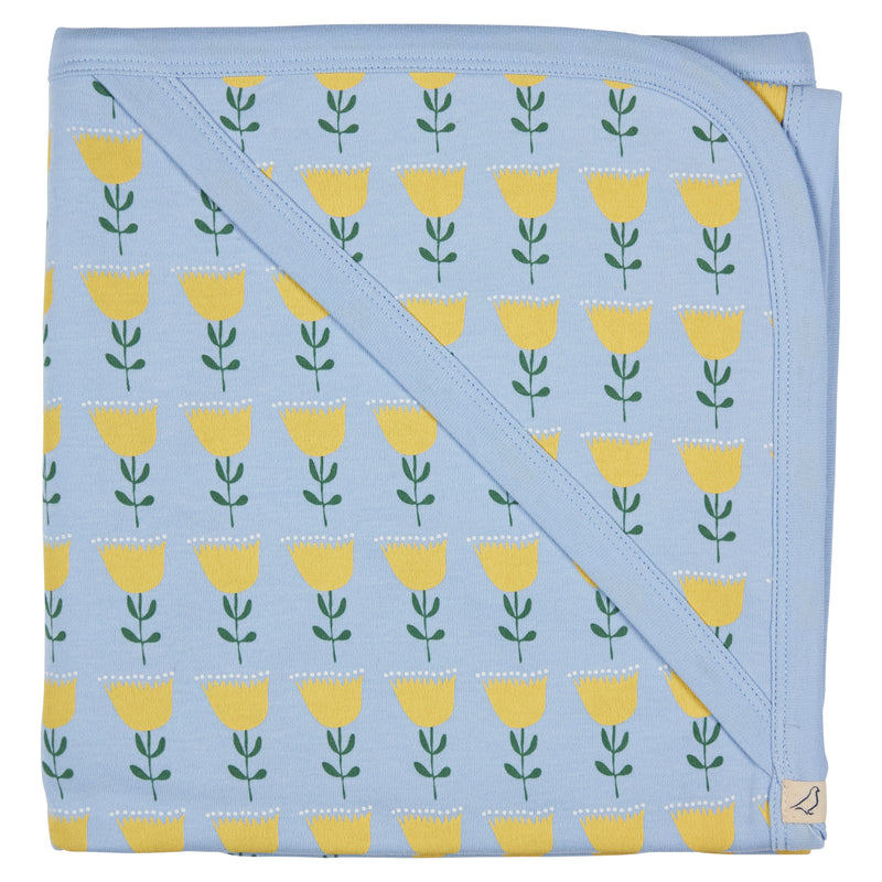 Pigeon Organics Hooded blanket, tulip