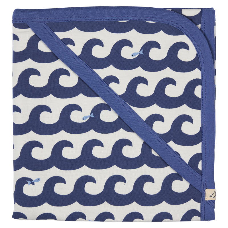 Pigeon Organics Hooded blanket, waves