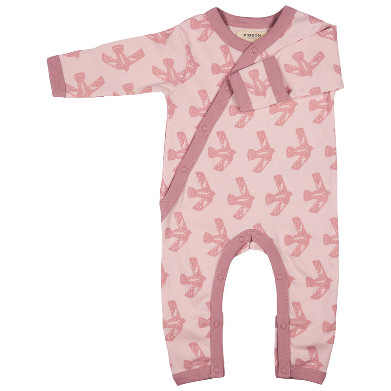 Pigeon Organics Kimono romper (AOP), flying bird