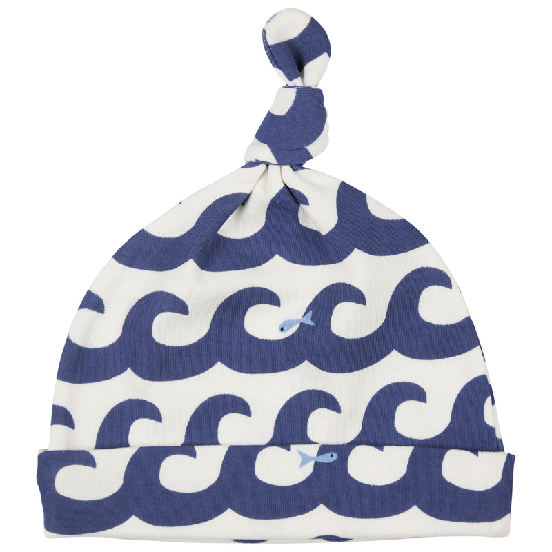 Pigeon Organics Knotted hat (AOP), waves