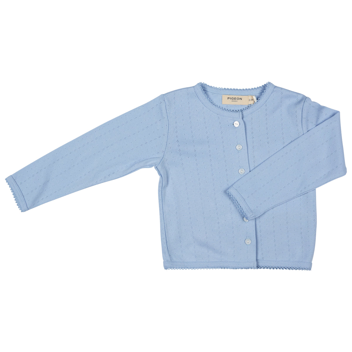 Pigeon Pointelle cardigan - pale blue