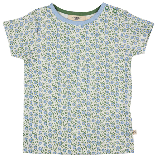 Pigeon Short sleeve T-shirt (AOP) - ditsy - blue
