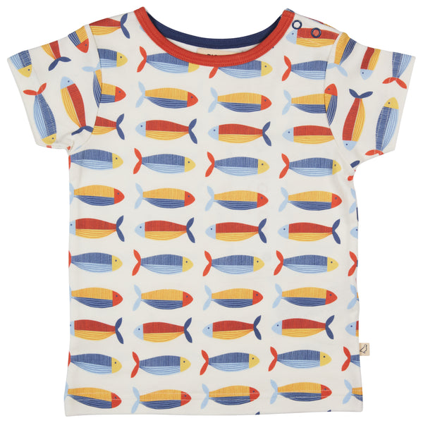 Pigeon Organics Short sleeve T-shirt (AOP), sardines