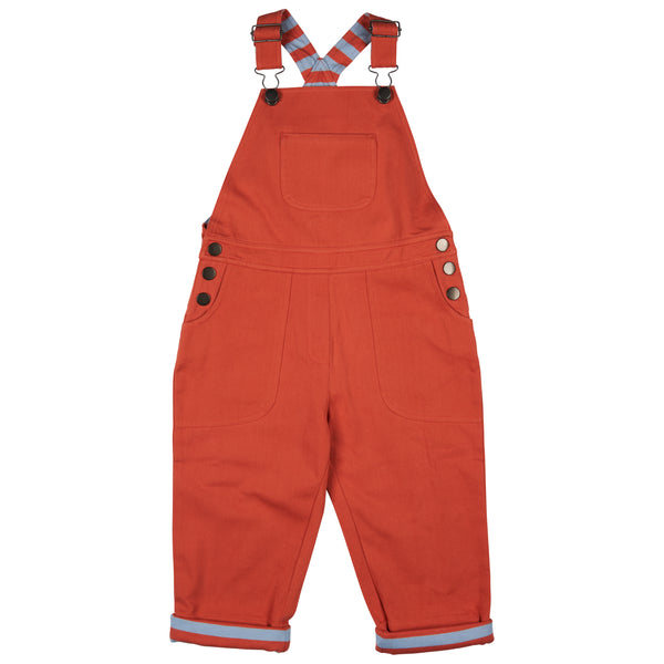 Pigeon Organics Worker dungarees (twill), orange