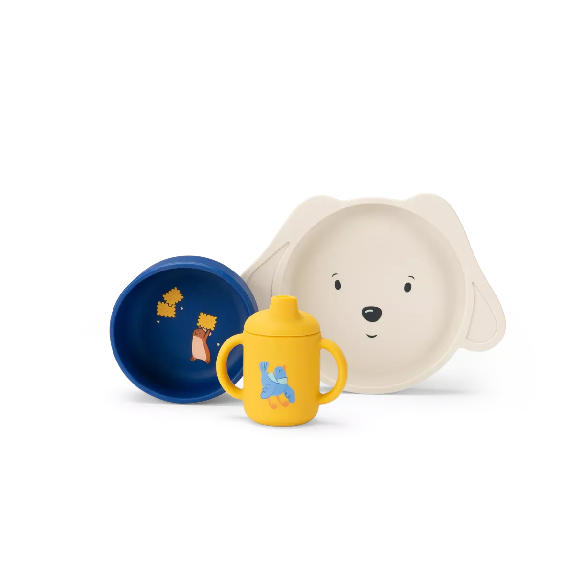 Moulin Roty Silicone Dish Set Puce & Pilou
