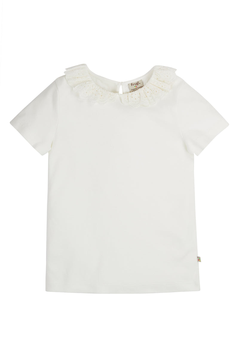 Frugi  Ada Collar T-Shirt - Soft White