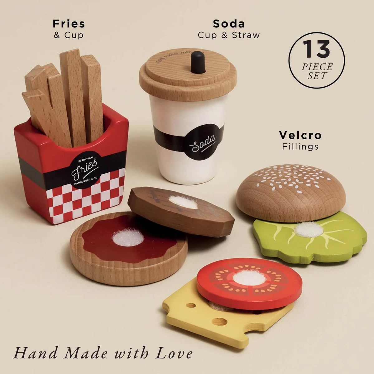 Le Toy Van Gormet Hamburger Wooden Food Playset